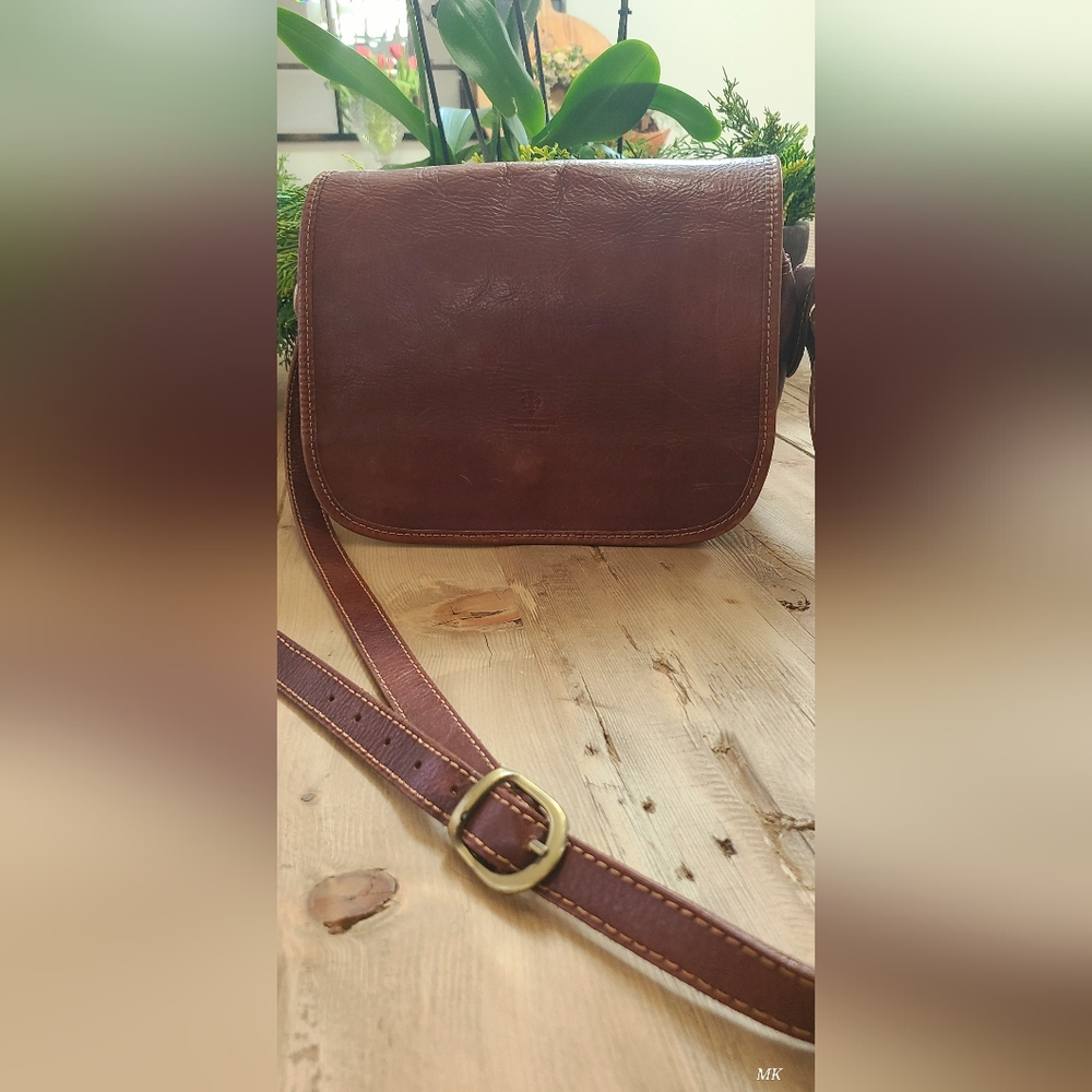 Italian Genuine Brown Leather Crossbody bag